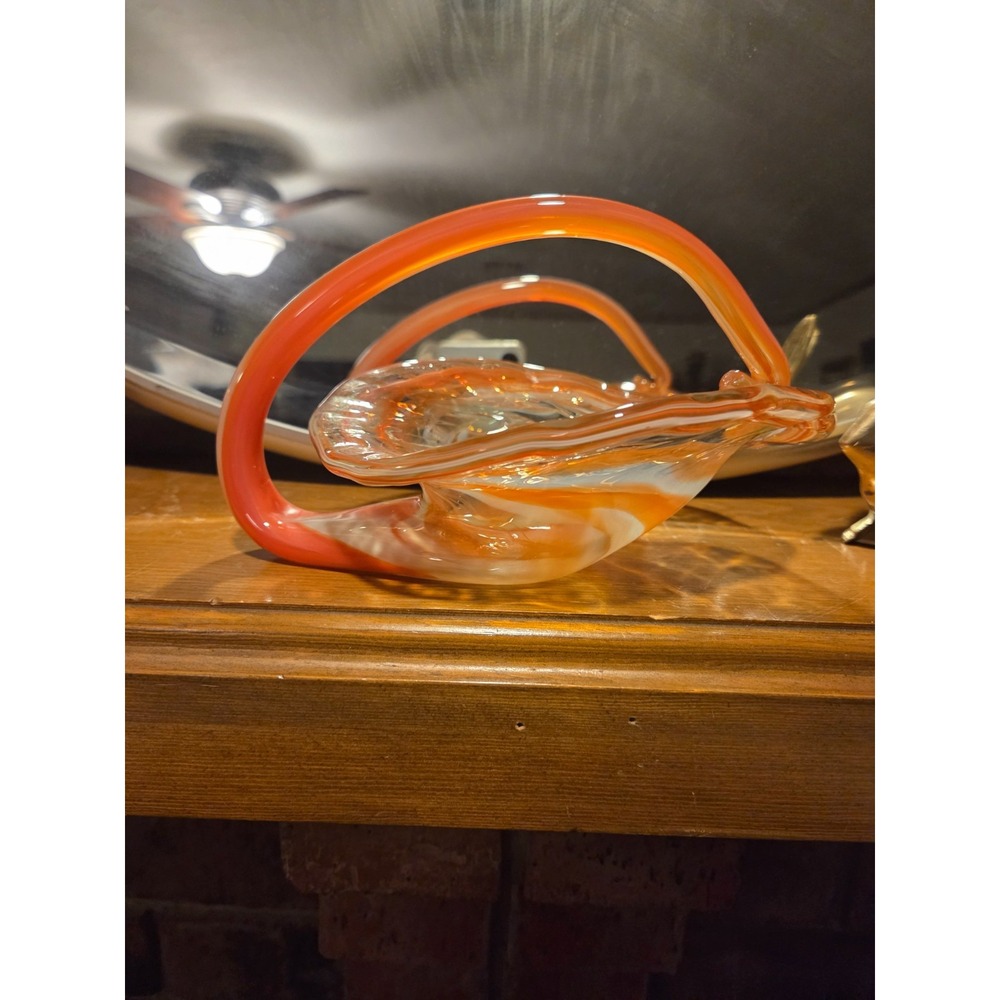 Vintage possible murano glass vase orange, MCM, mod, Bohemian